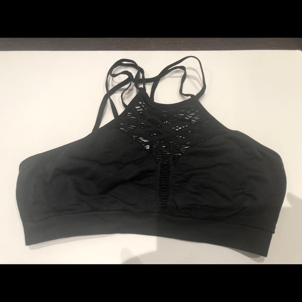 Black Halter sports bra
